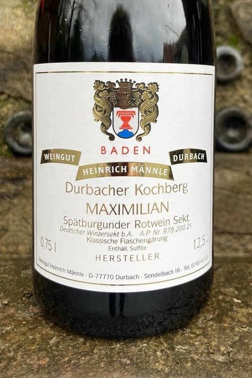 Winzersekt b.A. trocken | MAXIMILIAN | Spätburgunder Rotwein |Durbacher Kochberg | 0,75 l | 403